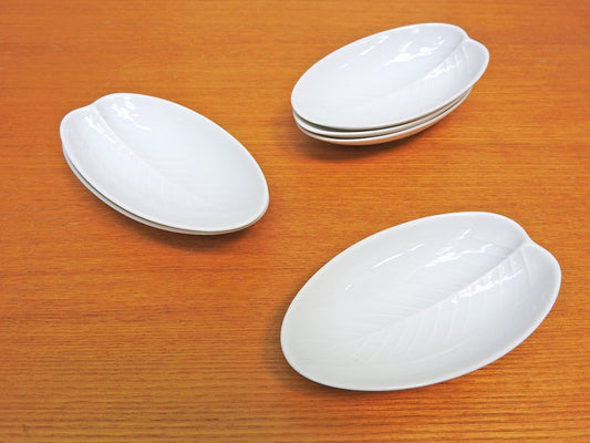 ローゼンタール Rosenthal カレリア Karelia リーフ Leaf プレート 小 6点セット タピオ・ウィルカラ Tapio Wirkkala 白磁 ドイツ ビンテージ D ●