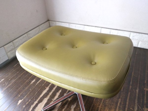 ピーム PeeM 70’s ビンテージ スツール オットマン グリーン系レザー 希少 北欧 フィンランド 現状品 ◎