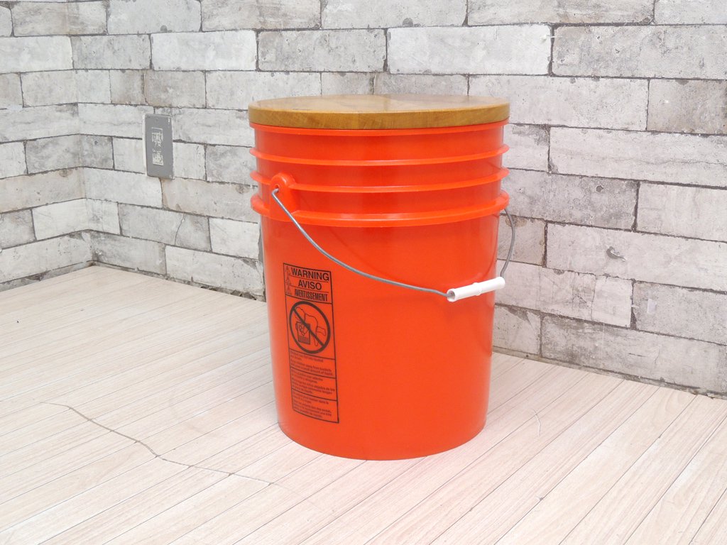 ワンウッド ONE WOOD パイルスツール PAIL STOOL オーク材 オレンジ アウトドア CO.NNECT. ●