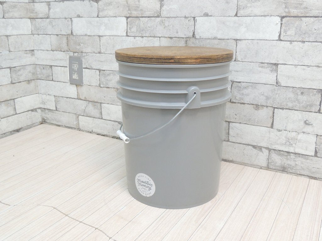 ワンウッド ONE WOOD×マウンテンモーニング mountain morning パイルスツール PAIL STOOL ラーチ材 グレー アウトドア CO.NNECT.  ●