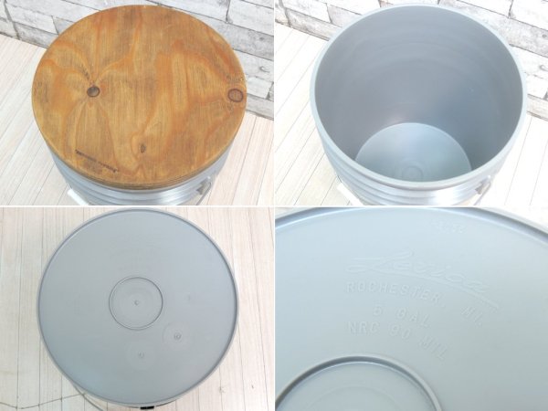 ワンウッド ONE WOOD×マウンテンモーニング mountain morning パイルスツール PAIL STOOL ラーチ材 グレー アウトドア CO.NNECT.  ●