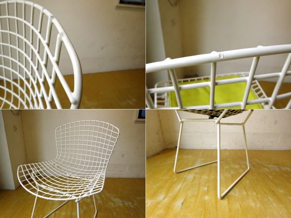 ノル Knoll 420 サイドチェア 420 Side chair ワイヤーチェア シートパッド付き ハリー・ベルトイア ホワイト ノール ★