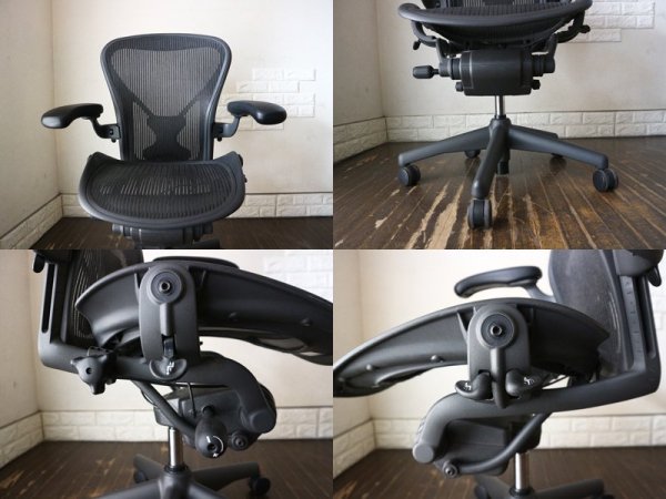 ハーマンミラー Herman Miller アーロンチェア Aeron Chair Bサイズ ポスチャーフィット フル装備 デスクチェア ◎
