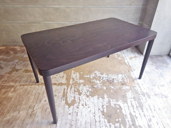 無印良品 MUJI × トーネット THONET ダイニングテーブル ブナ材 ダークブラウン W140cm ♪