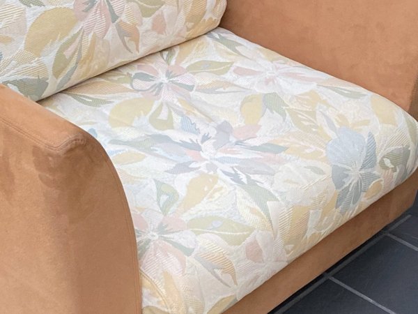 アルフレックス arflex エーソファ A SOFA 1人掛け フェザー背クッション カバーリング 植物柄ファブリック イタリアモダン ■