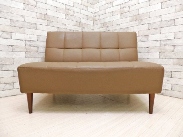 ビーカンパニー B-company キャロル CAROL 2人掛けソファ PVCレザー ブラウン レトロスタイル 定価：￥45,100- ●