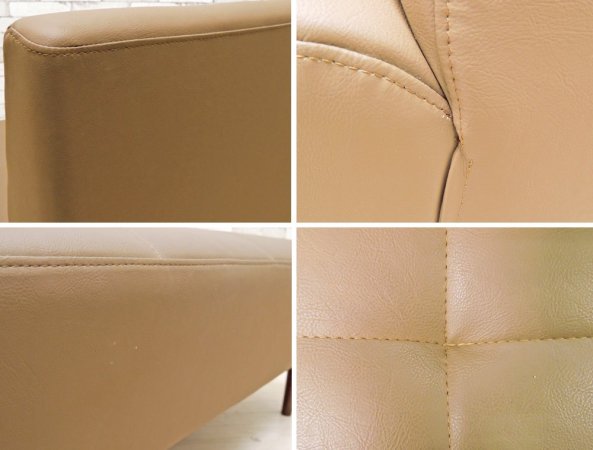 ビーカンパニー B-company キャロル CAROL 2人掛けソファ PVCレザー ブラウン レトロスタイル 定価：￥45,100- ●