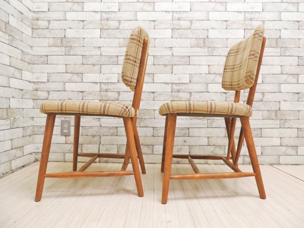 カロレ calore リオ RIO ダイニングチェア ビーチ材 × ファブリックシート チェック柄 2脚セット 定価：1脚￥39,900-以上 ●