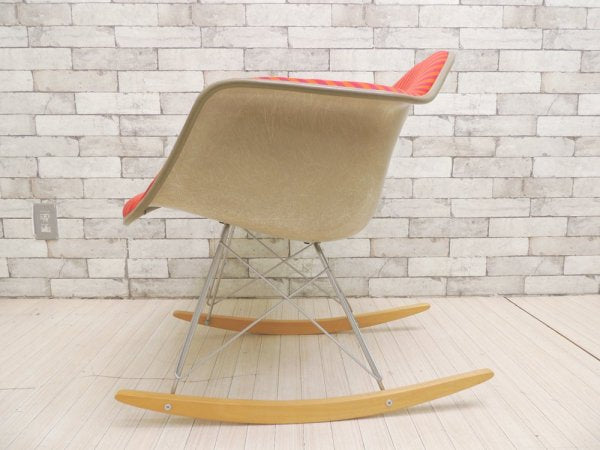 ハーマンミラー Herman Miller アームシェルチェア 2nd ビンテージ FRP ロッカーベース マハラム社 ストライプ Toostripe ジラルド生地 イームズ ミッドセンチュリー ●