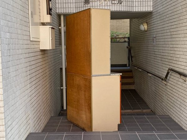 昭和レトロ レトロポップ カップボード キャビネット 食器棚 70's ジャパンビンテージ ■