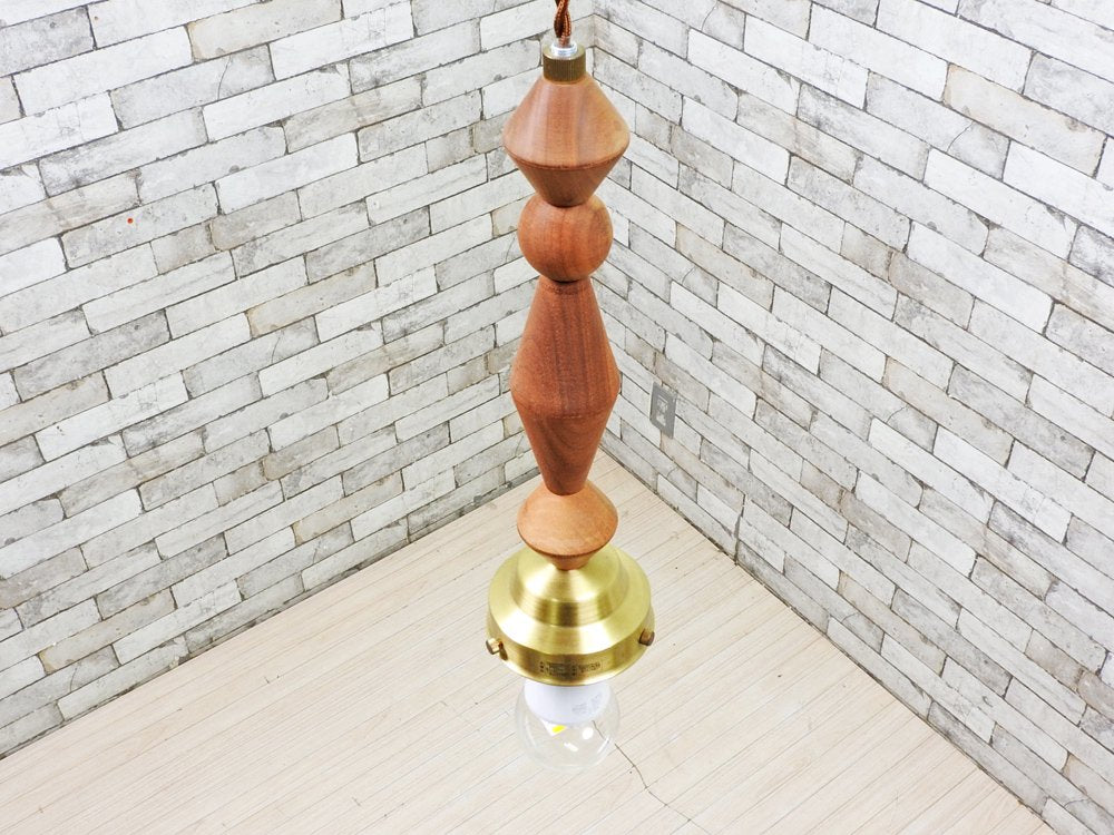 アプロス APROZ. コスタ COSTA ウッドペンダントライト Wood Pendant Light ウォールナット無垢材 2018年製 ガラスシェード欠品 定価：1.98万円 ●