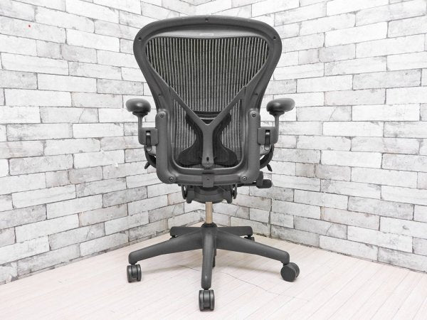 ハーマンミラー Herman Miller アーロンチェア Aeron Chair Aサイズ ポスチャーフィット クラシックカーボン グラファイトベース デスクチェア フル装備 ●