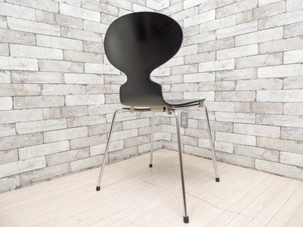 フリッツハンセン Fritz Hansen アントチェア ブラックラッカー アルネ・ヤコブセン Arne Jacobsen デンマーク 北欧家具 定価￥44,000- A ●