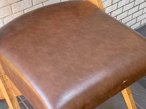 コンプレックス COMPLEX スパイチェア SPY CHAIR ダイニングチェア メープル材 ストライプ柄 ファブリック × PVCレザー ■