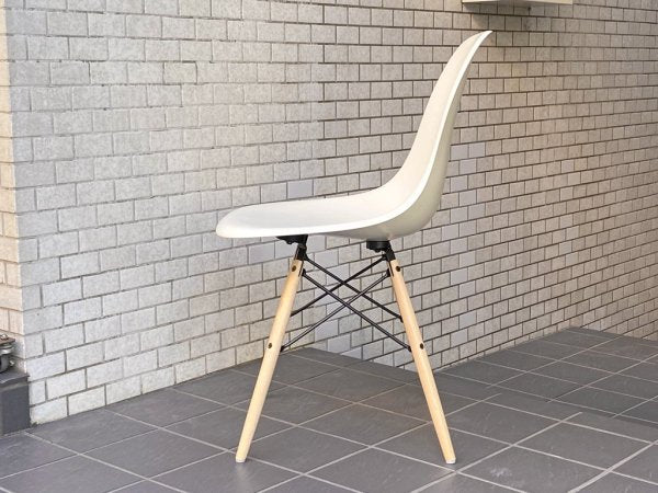 ハーマンミラー Herman Miller サイドシェルチェア 現行FRP製 ホワイト ドゥエルレッグ C&R イームズ DSW ミッドセンチュリー ■