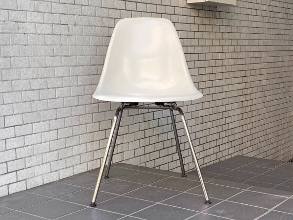 ハーマンミラー Herman Miller サイドシェルチェア 現行FRP製 ホワイト Hベース C&R イームズ DSR ミッドセンチュリー ■