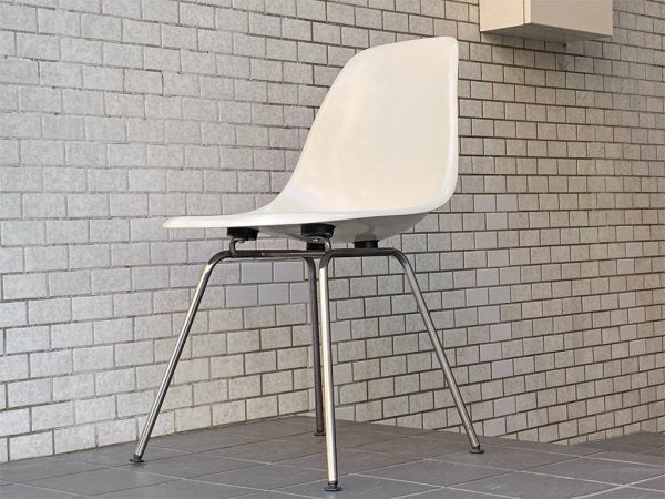 ハーマンミラー Herman Miller サイドシェルチェア 現行FRP製 ホワイト Hベース C&R イームズ DSR ミッドセンチュリー ■