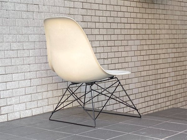 ハーマンミラー Herman Miller サイドシェルチェア 2ndビンテージ FRP製 パーチメント キャッツクレイドルベース C&R イームズ ■