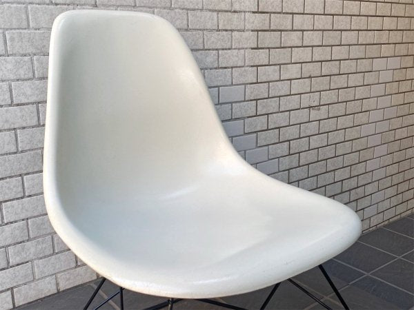 ハーマンミラー Herman Miller サイドシェルチェア 2ndビンテージ FRP製 パーチメント キャッツクレイドルベース C&R イームズ ■