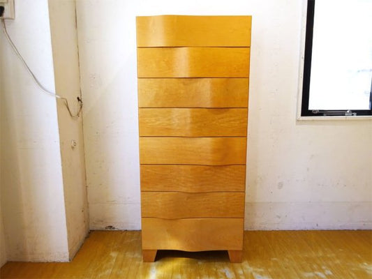 イデー IDEE ウェーブ トール チェスト メープル WAVE TALL CHEST Maple 8杯 ナチュラル 定価23.1万円 希少 廃番 ★