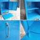 インダストリアルデザイン スチール製 ミニロッカー サイドキャビネット ナイトテーブル 小型収納 ブルー ♪