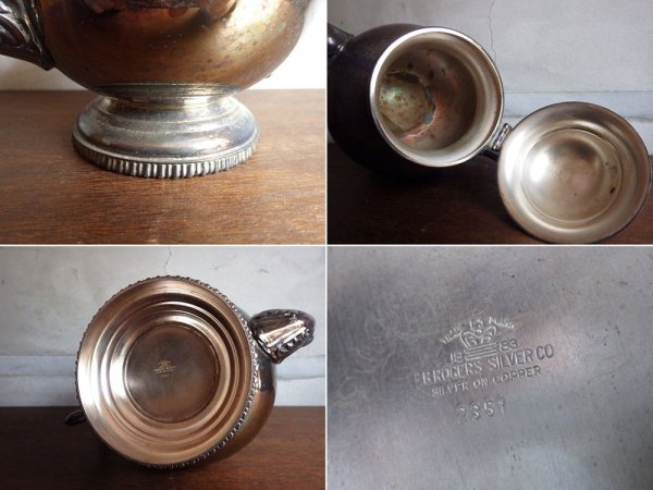 エフビー ロジャース シルバー F.B. ROGERS SILVER CO アンティーク シルバーメッキ ティーポット 銀メッキ食器 US アメリカ 1800年代 ♪