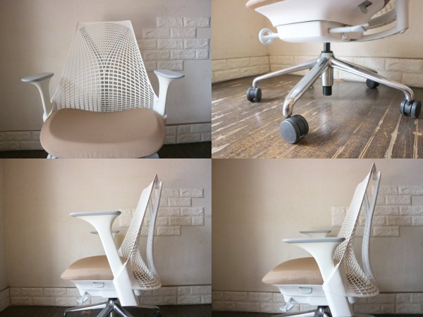 ハーマンミラー Herman Miller セイルチェア SAYL Chair デスクチェア イヴ・ベアール スタジオホワイト オートミール 定価￥112,200- ◎