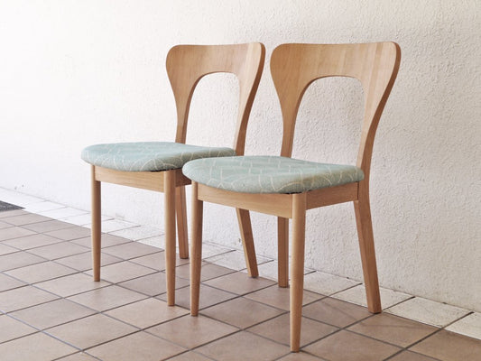 モモナチュラル Momo Natural クローバーチェア CLOVER CHAIR ダイニングチェア DIAM ライトブルー アルダー材 2脚セット 定価￥47,000- ◇