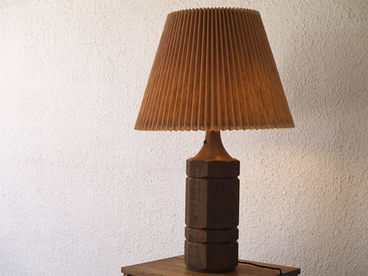 トラックファニチャー TRUCK FURNITURE T-NA5 テーブルランプ TABLE LAMP ナラ無垢材 麻シェード  3灯 定価￥118,800- ◇