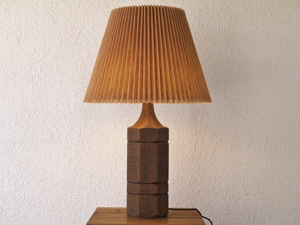 トラックファニチャー TRUCK FURNITURE T-NA5 テーブルランプ TABLE LAMP ナラ無垢材 麻シェード  3灯 定価￥118,800- ◇