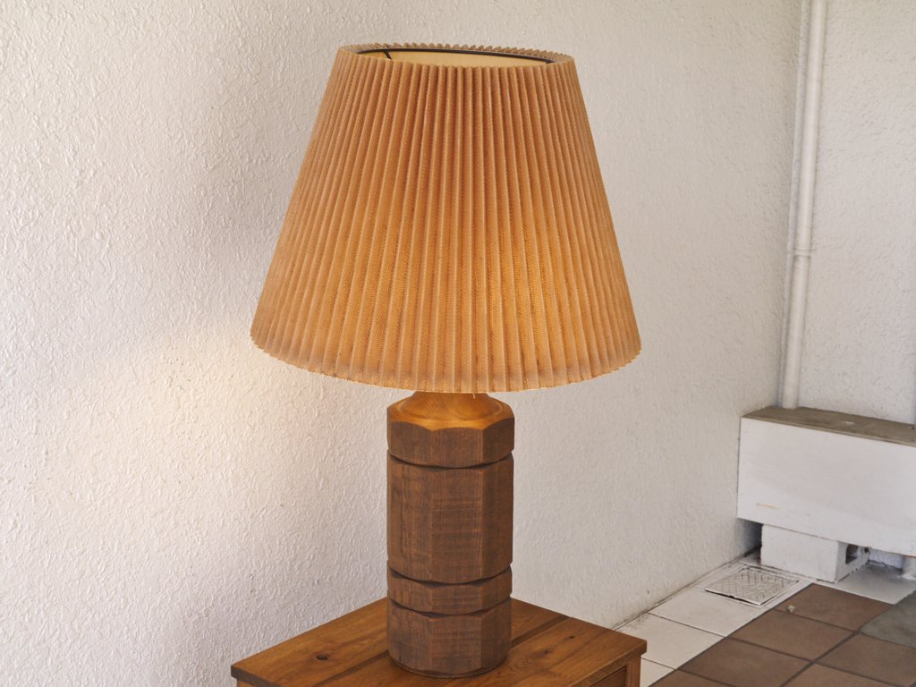 トラックファニチャー TRUCK FURNITURE T-NA5 テーブルランプ TABLE LAMP ナラ無垢材 麻シェード  3灯 定価￥118,800- ◇