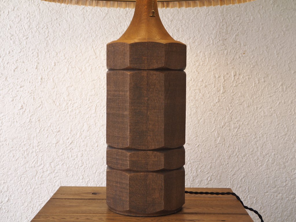 トラックファニチャー TRUCK FURNITURE T-NA5 テーブルランプ TABLE LAMP ナラ無垢材 麻シェード  3灯 定価￥118,800- ◇