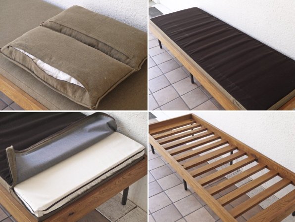 トラックファニチャー TRUCK FURNITURE スット デイベッド SUTTO DAY BED オリーブ ナラ無垢材×スチール ソファ 定価￥250,580- ◇