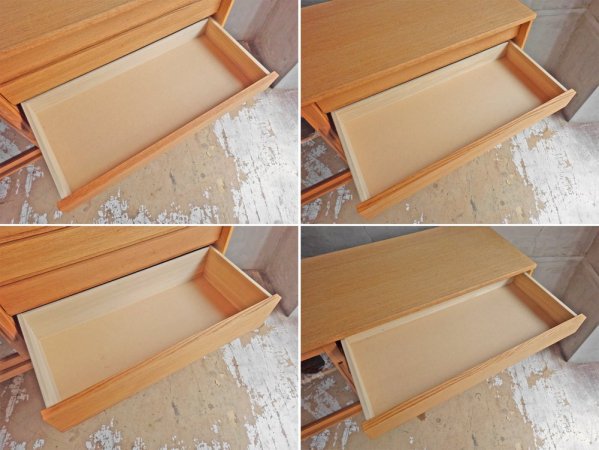 モモナチュラル Momo Natural ヴェント VENT サイドボード SIDEBOARD W150cm オーク材 ハイレッグ ガラス引戸 抽斗4杯 定価86,900円 ♪