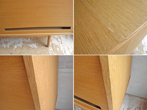 モモナチュラル Momo Natural ヴェント VENT サイドボード SIDEBOARD W150cm オーク材 ハイレッグ ガラス引戸 抽斗4杯 定価86,900円 ♪