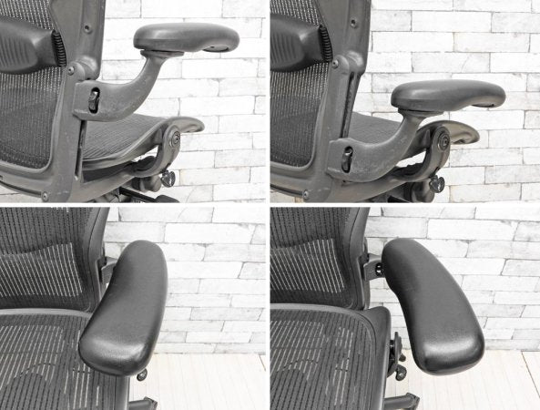 ハーマンミラー Herman Miller アーロンチェア Aeron Chair Bサイズ ランバーサポート クラシックカーボン グラファイトベース デスクチェア 現状品 ●