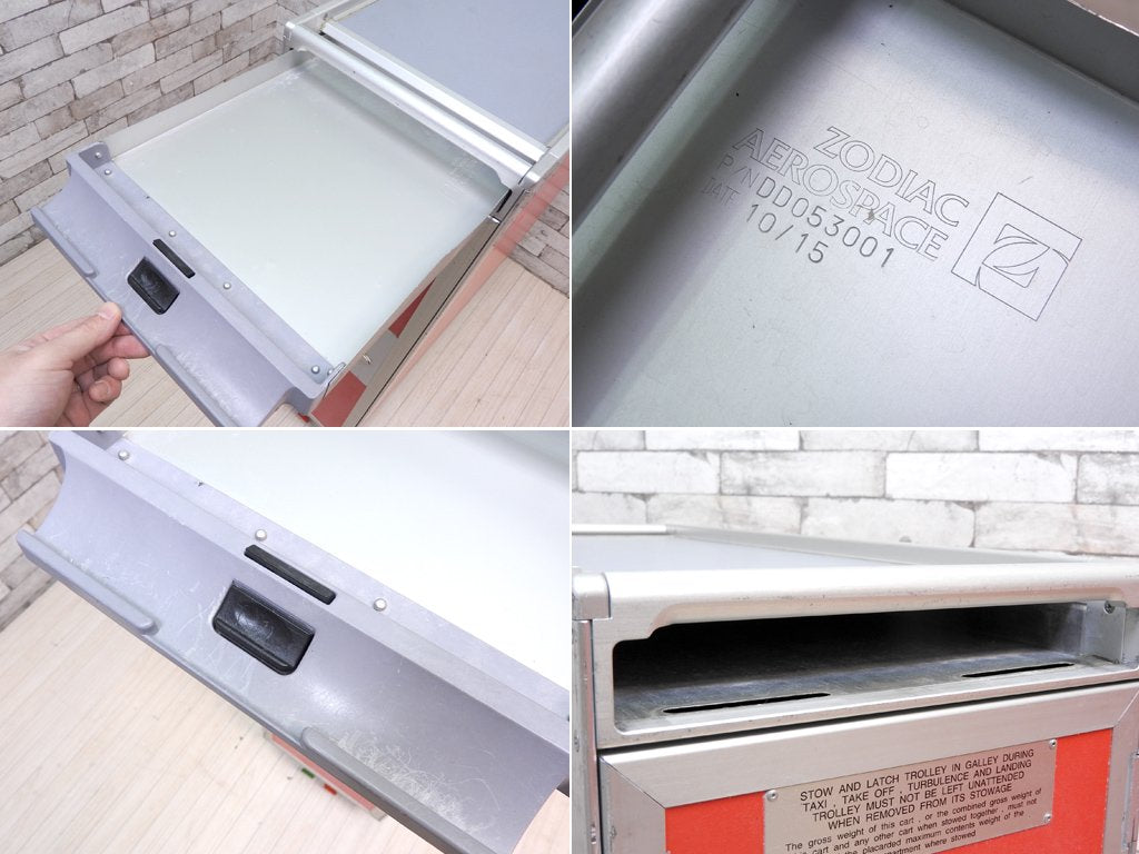 エアアジア・ジャパン Air Asia Japan LCC ミールカート サービストローリー 機内食運搬用 フルサイズ 什器 希少 C ●