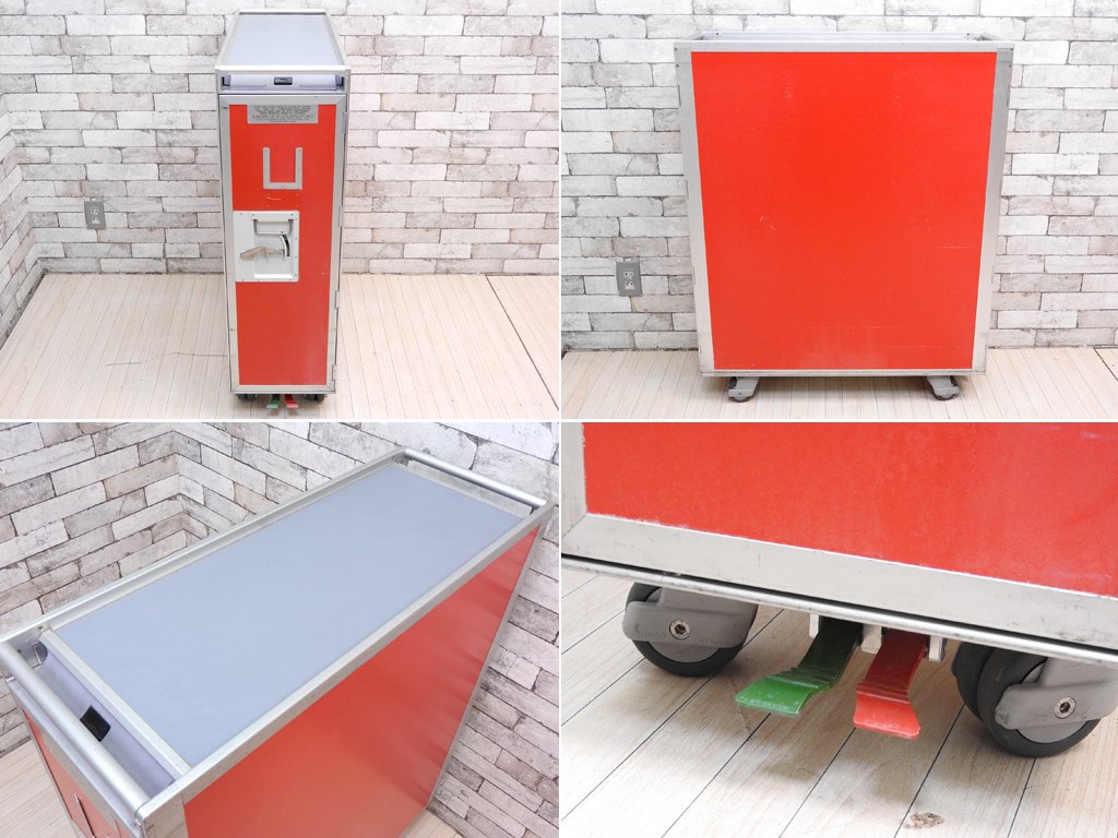 エアアジア・ジャパン Air Asia Japan LCC ミールカート サービストローリー 機内食運搬用 フルサイズ 什器 希少 B ●