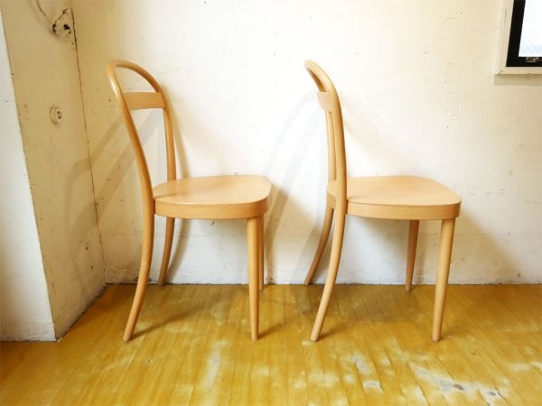 無印良品 MUJI トーネット THONET No.13 ブナ材曲げ木チェア ダイニングチェア 板座 2脚セット A ★