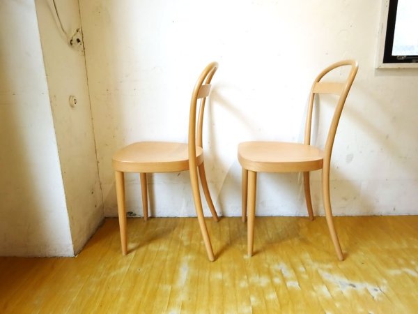 無印良品 MUJI トーネット THONET No.13 ブナ材曲げ木チェア ダイニングチェア 板座 2脚セット A ★