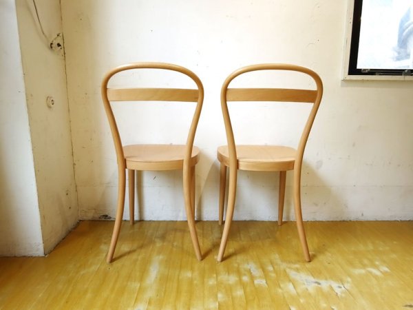 無印良品 MUJI トーネット THONET No.13 ブナ材曲げ木チェア ダイニングチェア 板座 2脚セット B ★