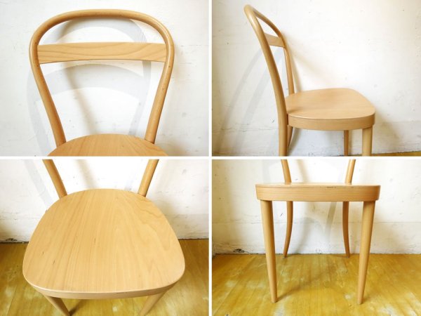 無印良品 MUJI トーネット THONET No.13 ブナ材曲げ木チェア ダイニングチェア 板座 2脚セット B ★