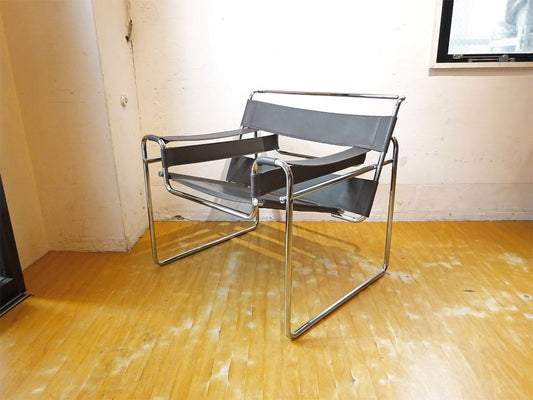 ワシリーチェア Wassily Chair グレー クラブチェア B3 マルセルブロイヤー バウハウス 名作家具 モダニズムデザイン リプロダクト品 ★