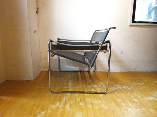 ワシリーチェア Wassily Chair グレー クラブチェア B3 マルセルブロイヤー バウハウス 名作家具 モダニズムデザイン リプロダクト品 ★