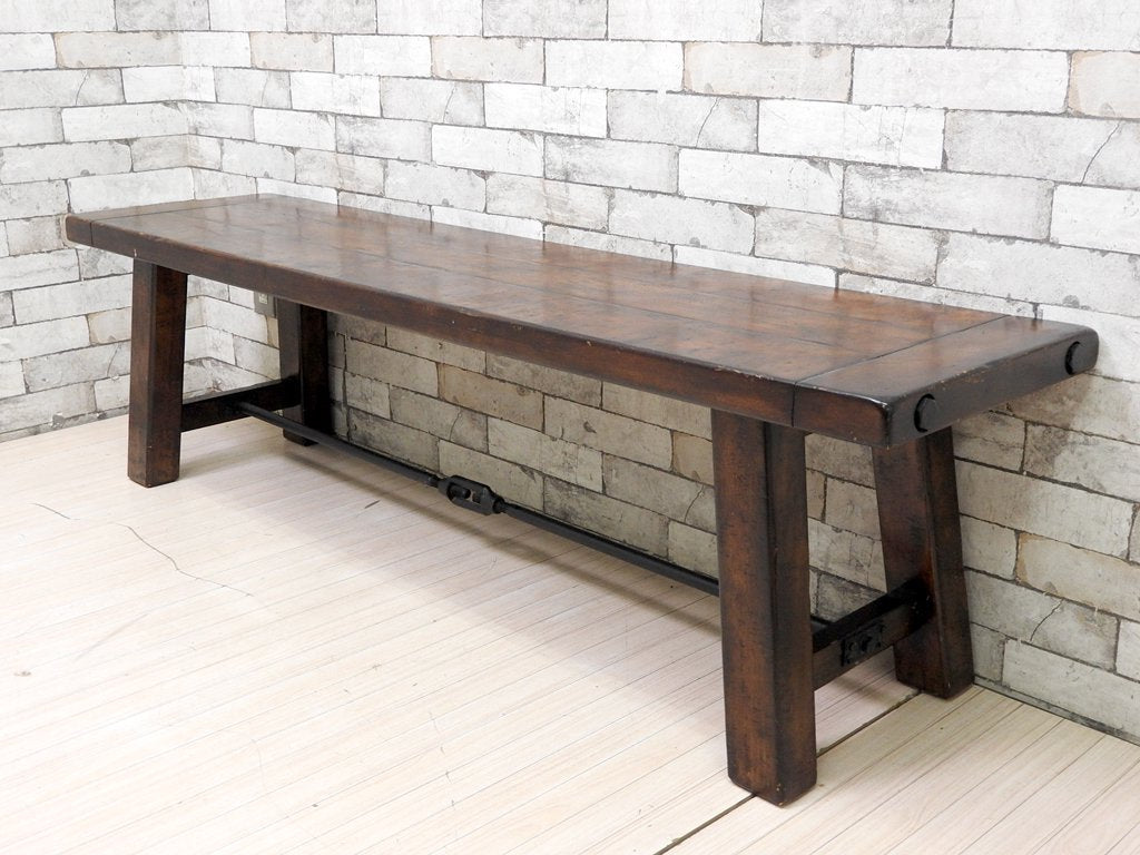 ポッタリーバーン Pottery Barn ダイニングベンチ Benchwright Dining Bench オーク材 インダストリアル アメリカ ●