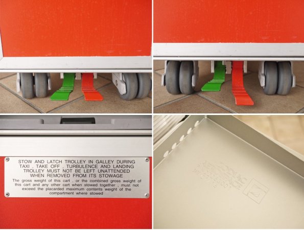 エアアジア・ジャパン Air Asia Japan LCC ミールカート サービストローリー 機内食運搬用 フルサイズ 什器 希少品 ◇