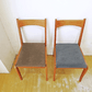 北欧デザイン Scandinavian design チェリー材 x ファブリック ダイニングチェア 2脚セット ★