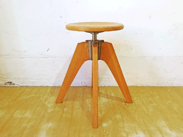 トラックファニチャー TRUCK FURNITURE ケーティー スツール KT STOOL ナラ無垢材 鋳鉄 高さ調節可 ★