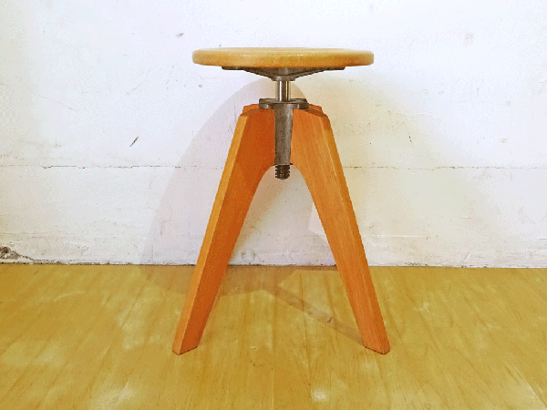 トラックファニチャー TRUCK FURNITURE ケーティー スツール KT STOOL ナラ無垢材 鋳鉄 高さ調節可 ★