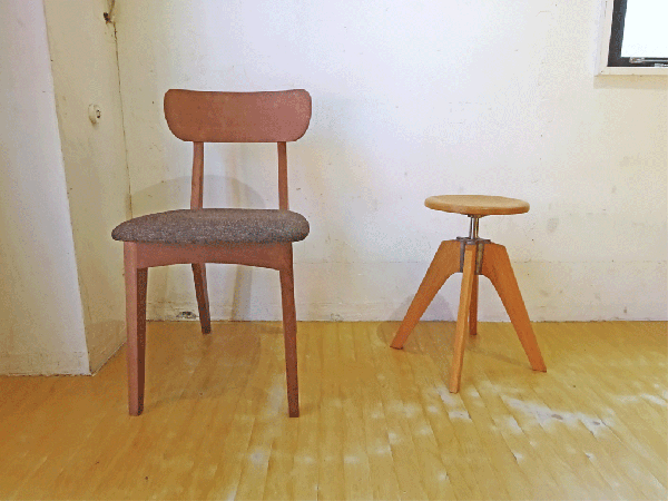 トラックファニチャー TRUCK FURNITURE ケーティー スツール KT STOOL ナラ無垢材 鋳鉄 高さ調節可 ★